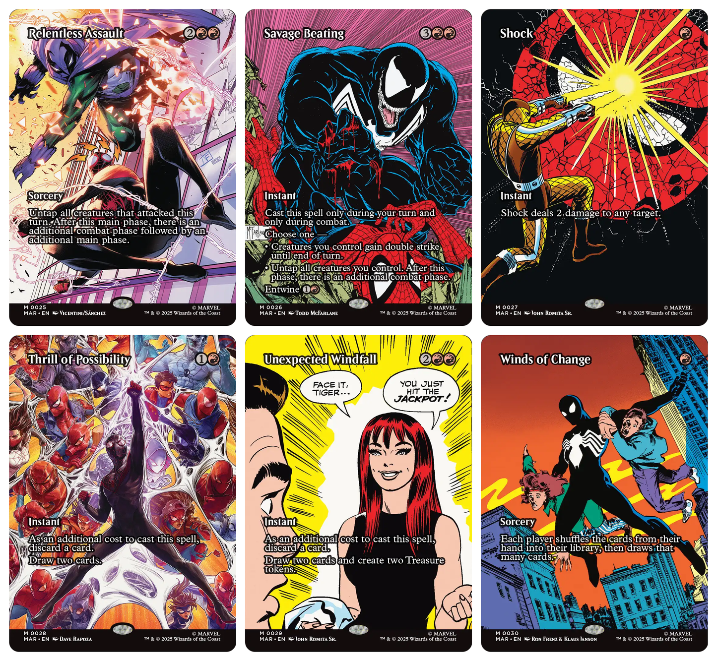 Magic The Gathering x Marvel Spider-Man Source Material - NORMAL Complete Set of 40 Cards