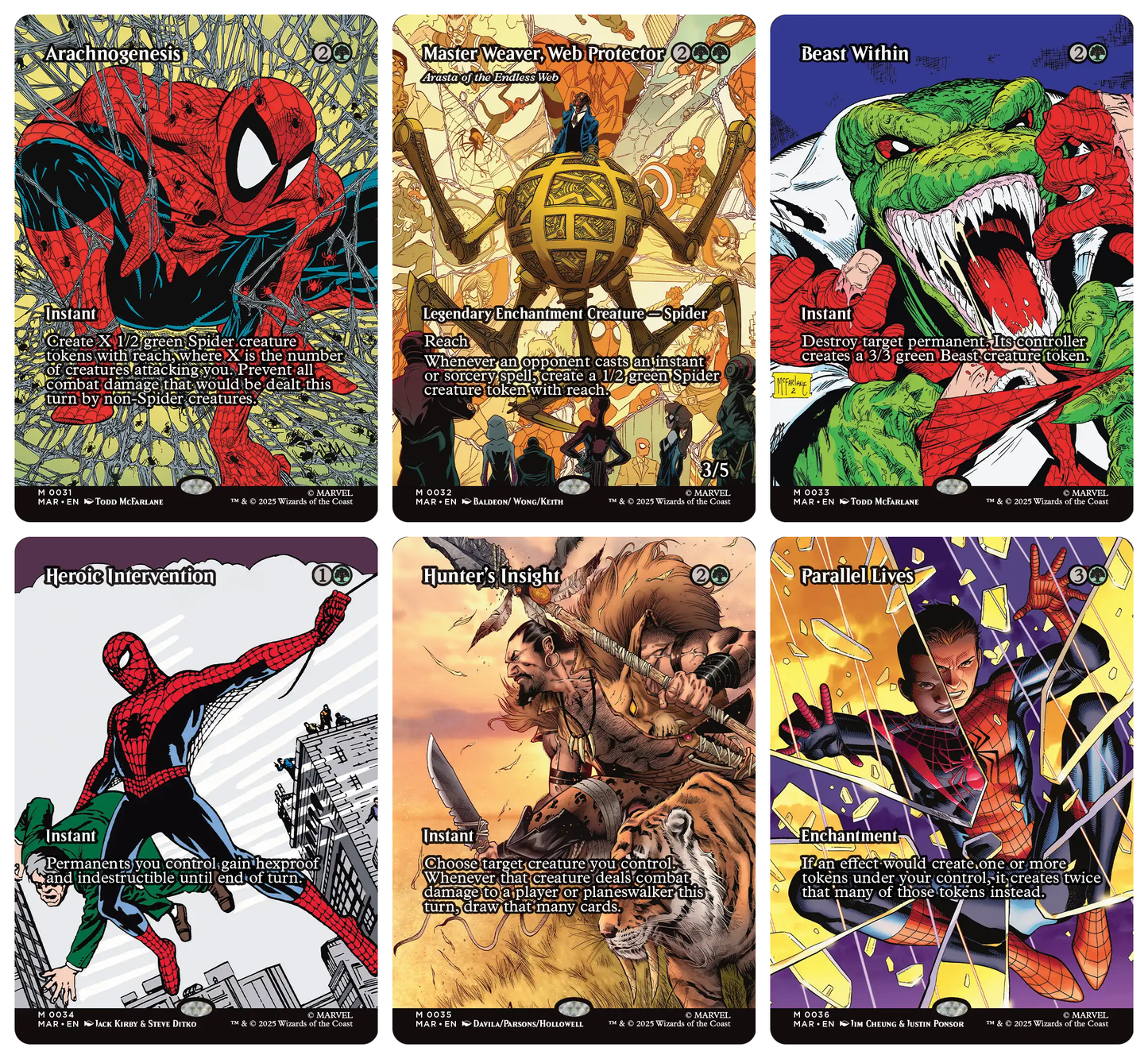Magic The Gathering x Marvel Spider-Man Source Material - NORMAL Complete Set of 40 Cards