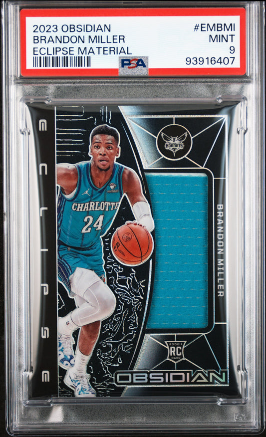 2023-24 Obsidian - Brandon Miller Eclipse Jersey Rookie  - Limited to /249 - PSA Graded Card