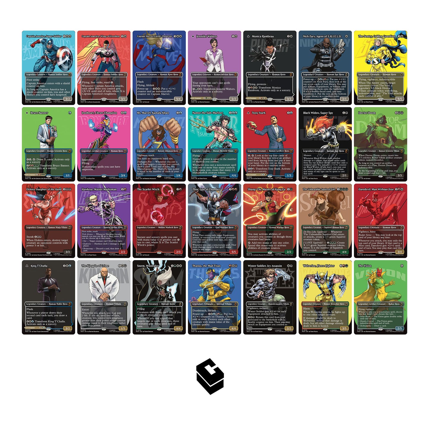 Magic The Gathering x Marvel Super Heroes - NORMAL Borderless Logo 28 Card Set