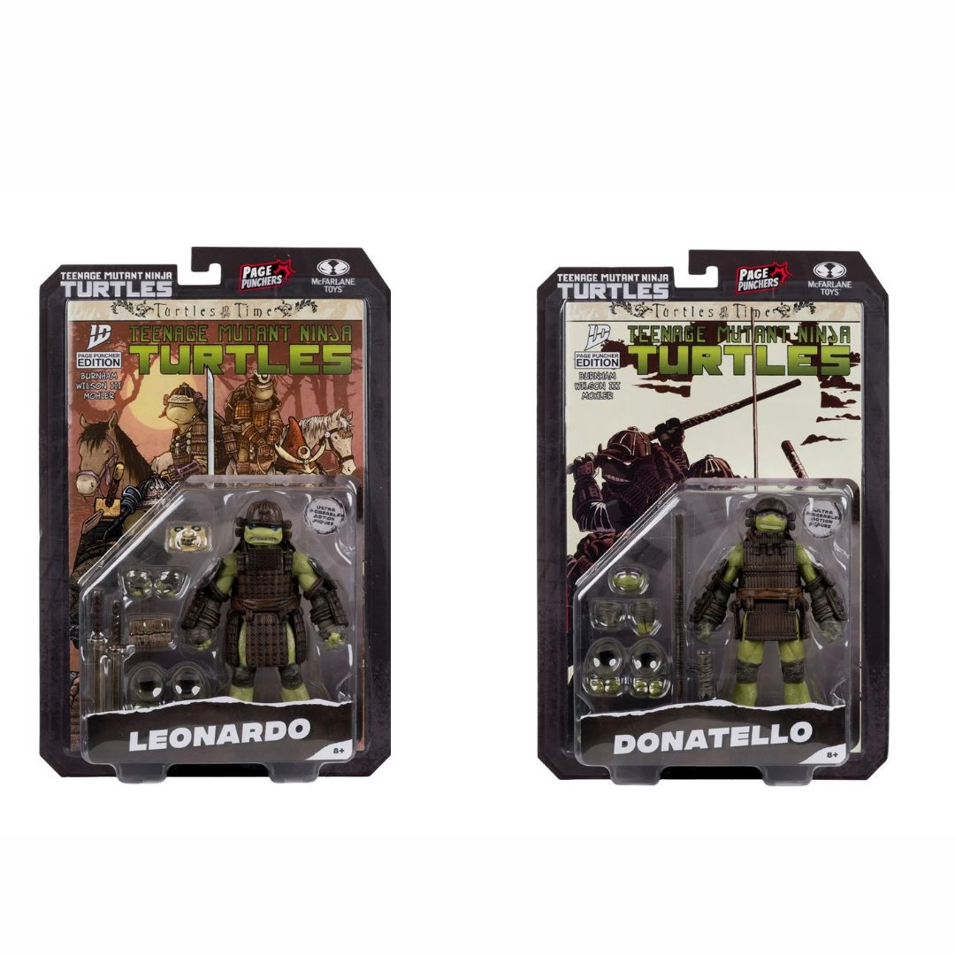 Mcfarlane - Teenage Mutant Ninja Turtles Page Punchers Wave 4 - SET OF 2 - TMNT Action Figures with Comics