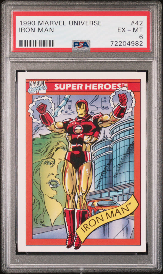 1990 Marvel Universe Super Heroes - Iron Man #42 PSA 6