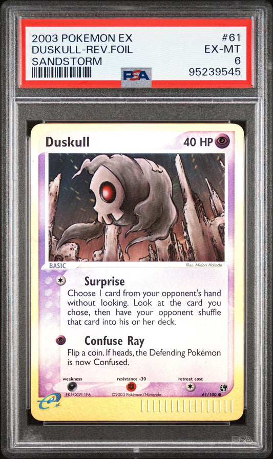 2003 Pokemon Ex Sandstorm 61 Duskull-Reverse Foil  - PSA Graded Card