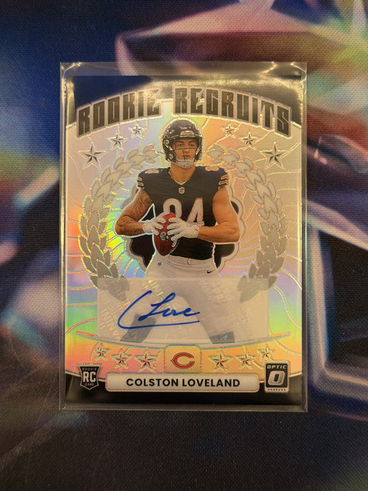 Colston Loveland Rookie Recruits Auto Base Front - 2025 Donruss Optic