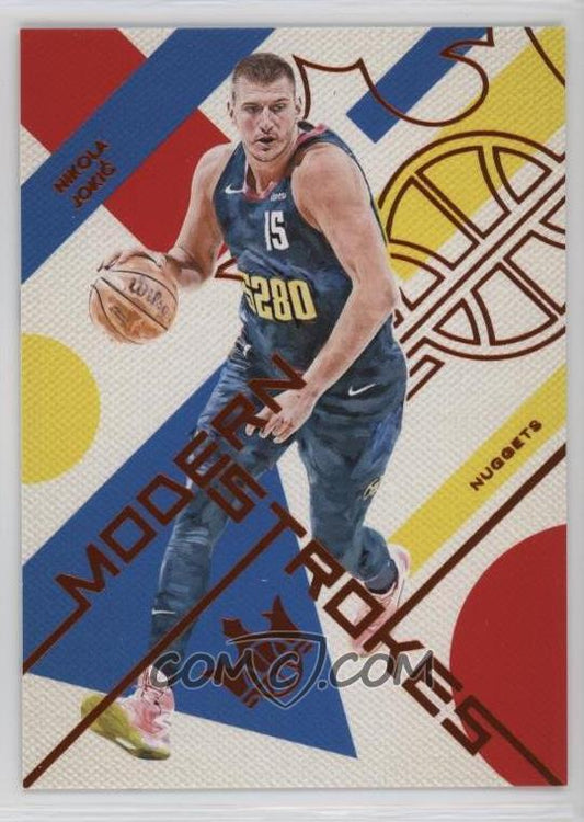 2024-25 Panini Court Kings - Modern Strokes - Amber - Nikola Jokic #1 - Limited to /99 - Ungraded Raw Card