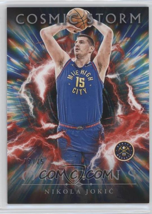 2024-25 Panini Origins - Cosmic Storm - Red - Nikola Jokic #12 - Limited to /75 - Ungraded Raw Card