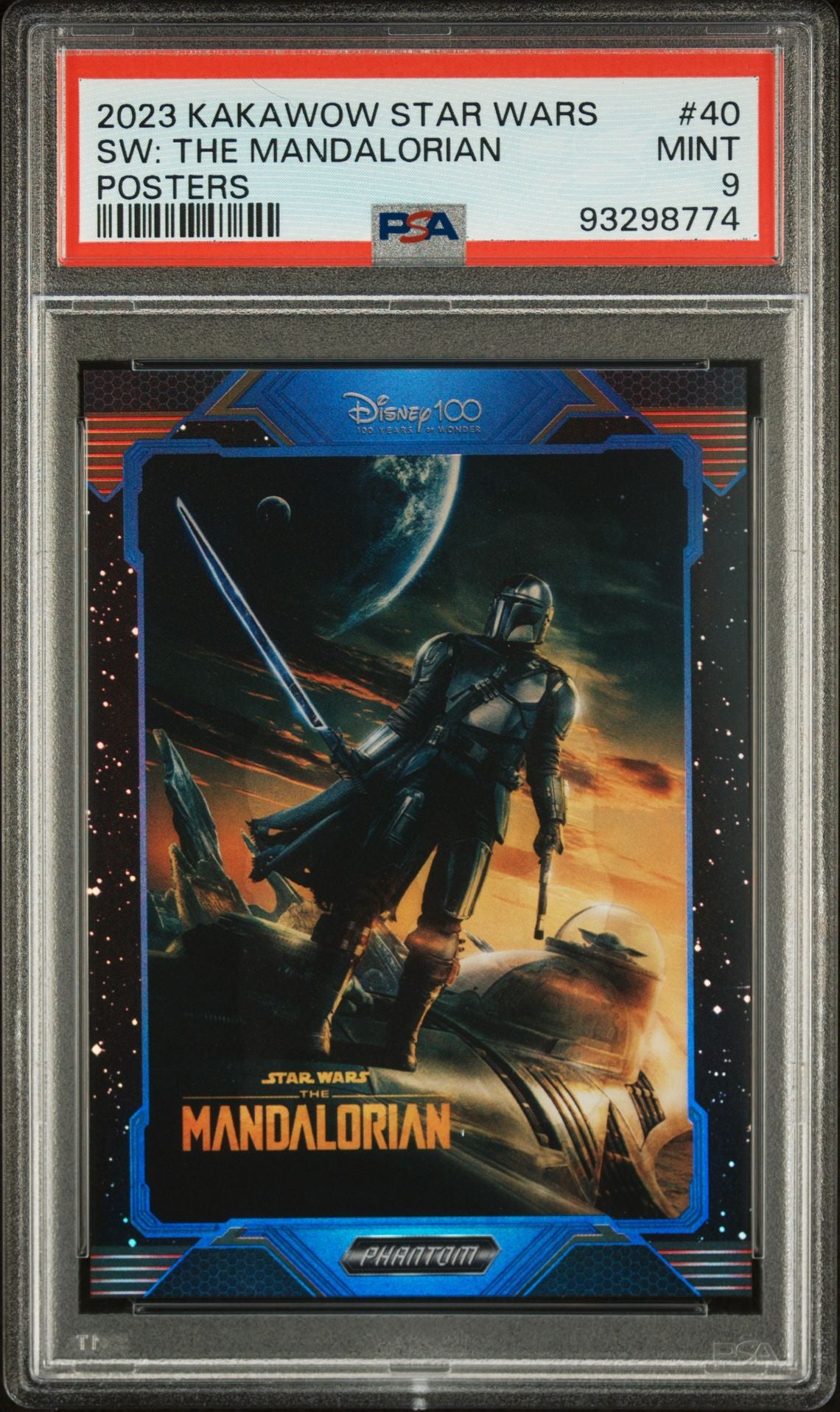 2023 Kakawow Phantom Disney 100 Star Wars Posters 40 Star Wars: The Mandalorian - PSA 9 - Numbered to /125