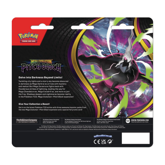 Pokemon Mega Evolution - ME05 Pitch Black - (MAX 2) 3 Pack Blister (PRE-ORDER JULY 17)