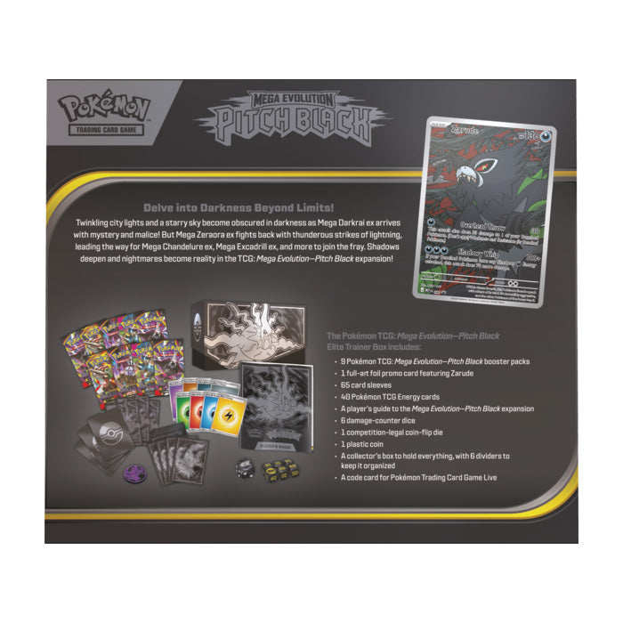 Pokemon Mega Evolution - ME05 Pitch Black - (MAX 1) Elite Trainer Box + 9-Pocket Portfolio Combo  (PRE-ORDER JULY 17)
