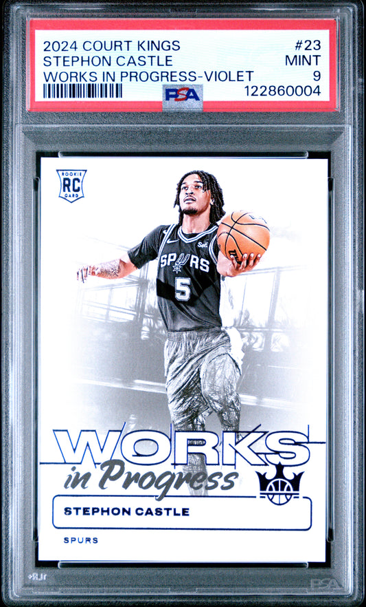 2024 Court Kings - Stephon Castle - Works in Progress Violet - Limited to /49 - #23 - PSA Graded Card (Copy)