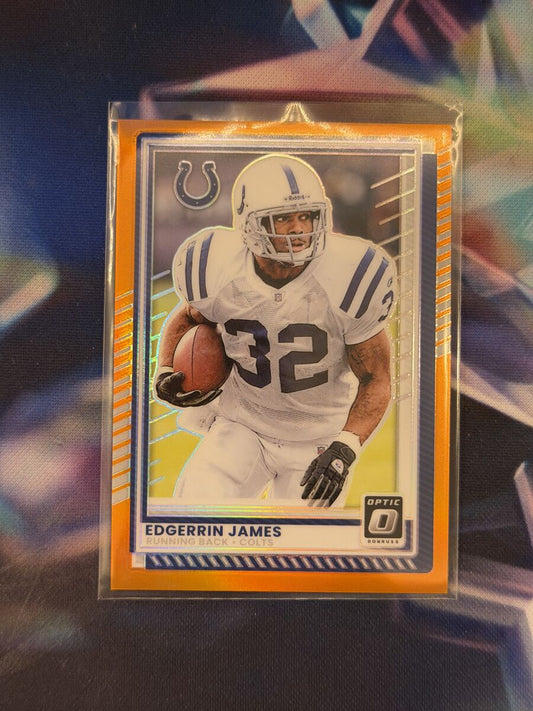 Edgerrin James Orange Prizm Front - 2025 Donruss Optic
