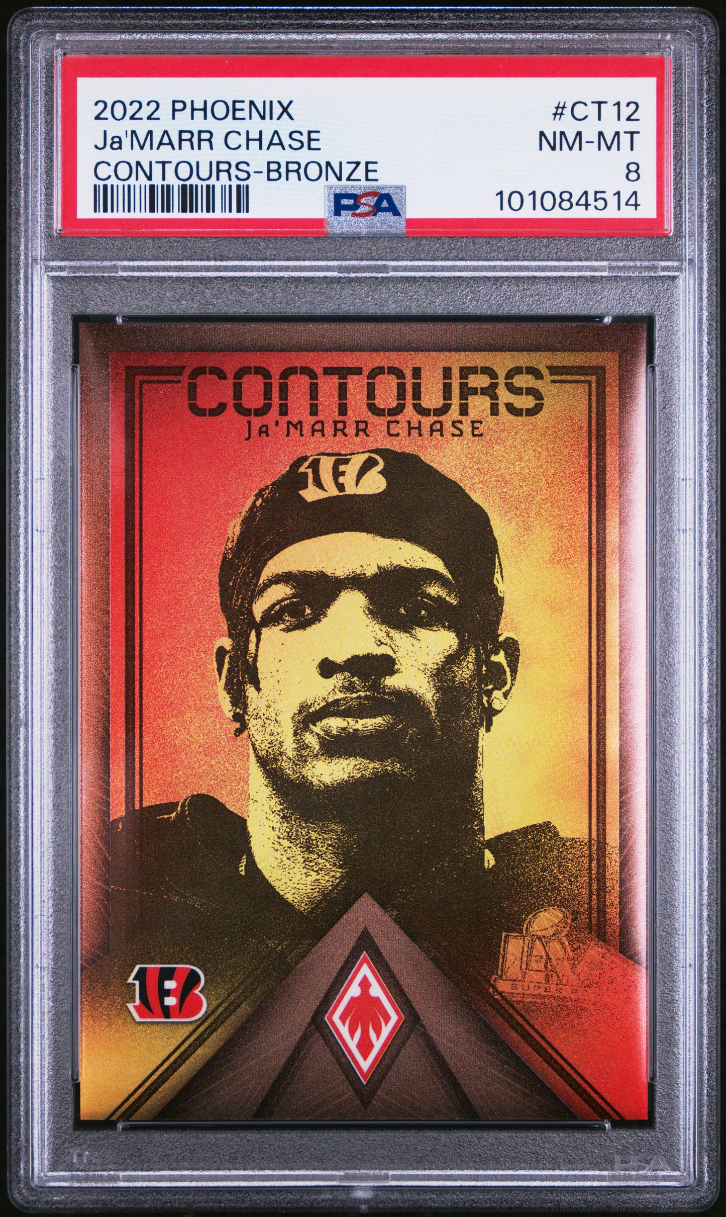 2022 Panini Phoenix - Ja'Marr Chase - Contours - Bronze #CT-12 - Limited to /50 - PSA Graded Card