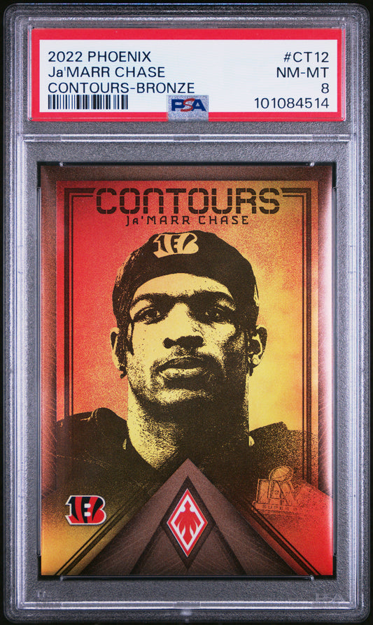 2022 Panini Phoenix - Ja'Marr Chase - Contours - Bronze #CT-12 - Limited to /50 - PSA Graded Card