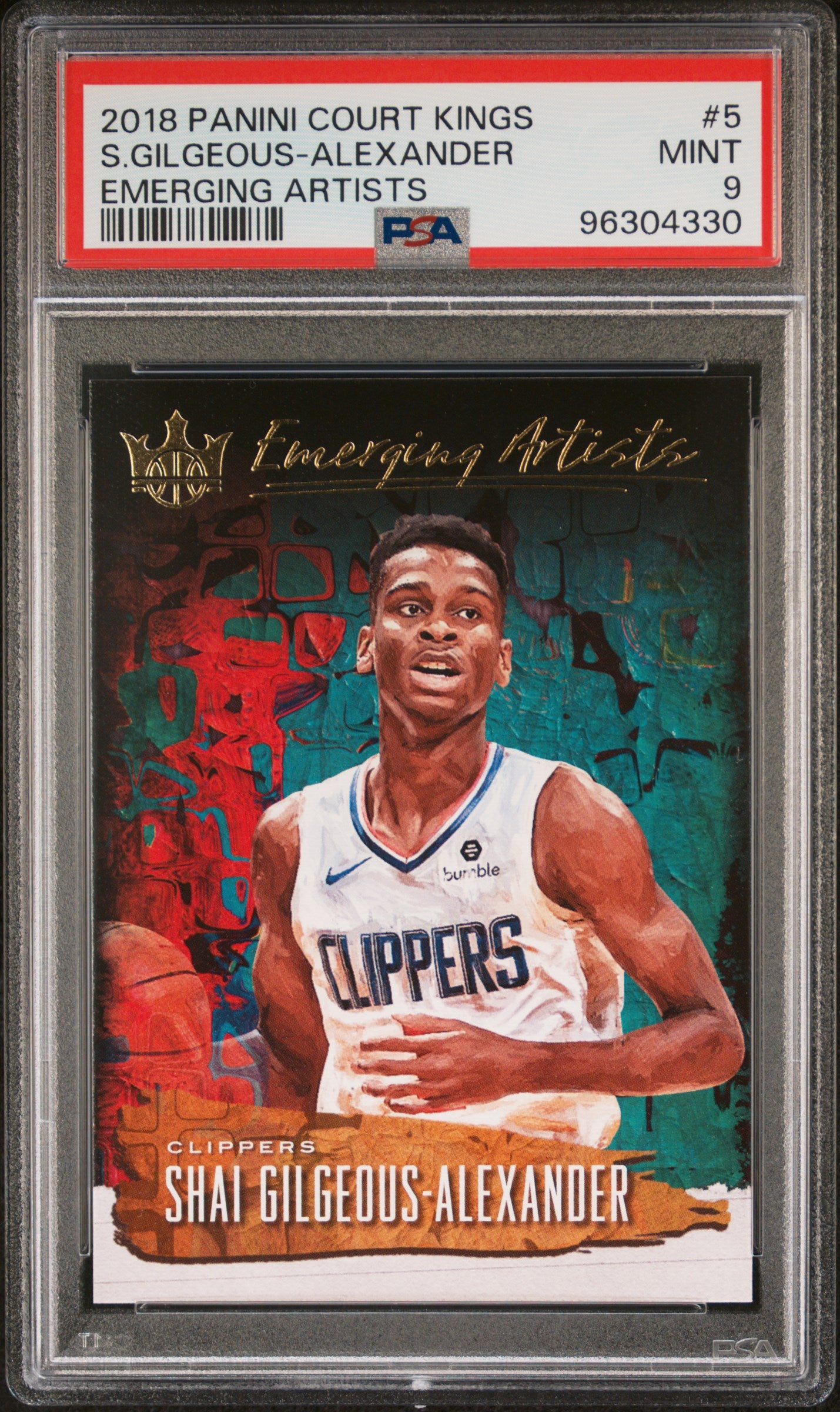 2018 Court Kings - Shai Gilgeous-Alexander - Emerging Artists Rookie Card - #5 - PSA Graded Card