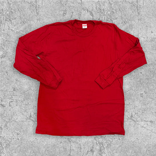 SUPREME LONG SLEEVE BLANK TSHIRT RED