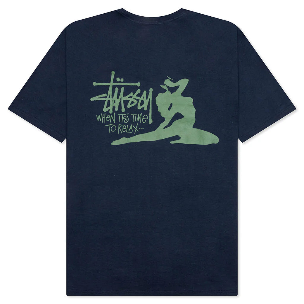 STUSSY RELAX TEE - NAVY