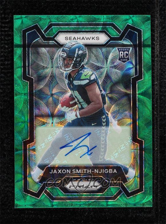 2023 Panini Priz - Jaxon Smith-Njigba - Rookies - Green Scope Prizm Autographs #390 - Limited to /75 - Raw Ungraded Card
