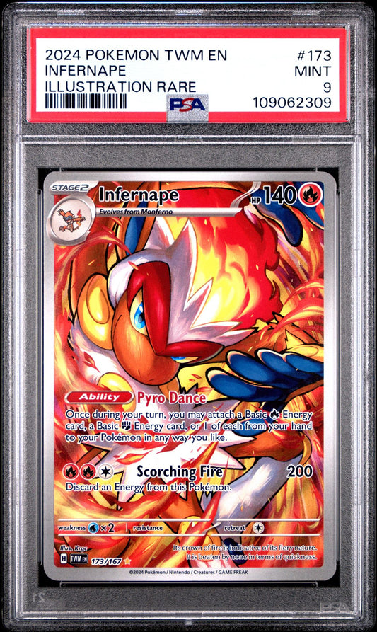 2024 Pokemon TWM En — Twilight Masquerade — 173 Infernape Illustration Rare — PSA Graded Card