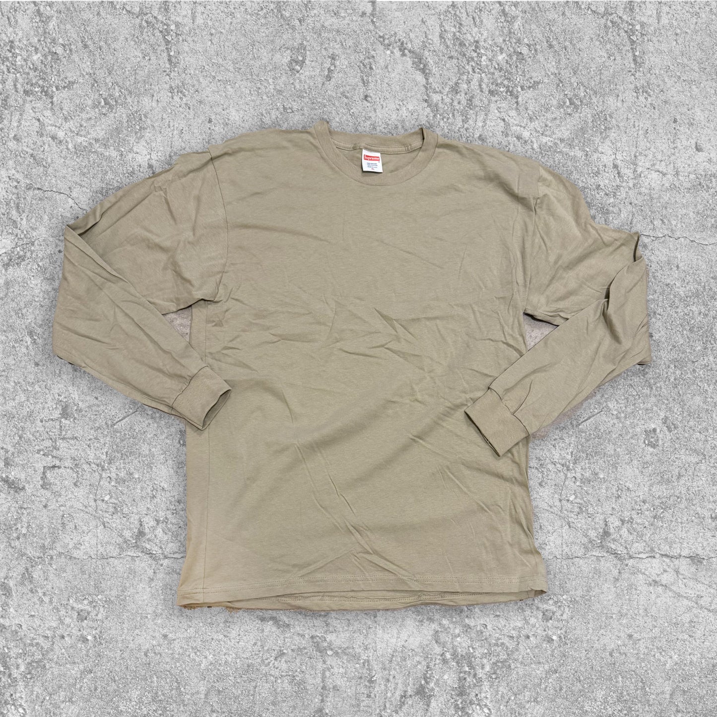 SUPREME LONG SLEEVE BLANK TSHIRT STONE