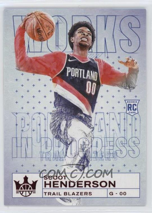2023-24 Panini Court Kings - Works in Progress - Ruby - Scoot Henderson #21 - Limited to /149 - Rookie Card - Ungraded Raw Card