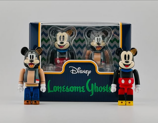 Medicom Toy - BE@RBRICK Mickey Mouse & Goofy (Lonesome Ghosts) - 2 Pack Set 100%