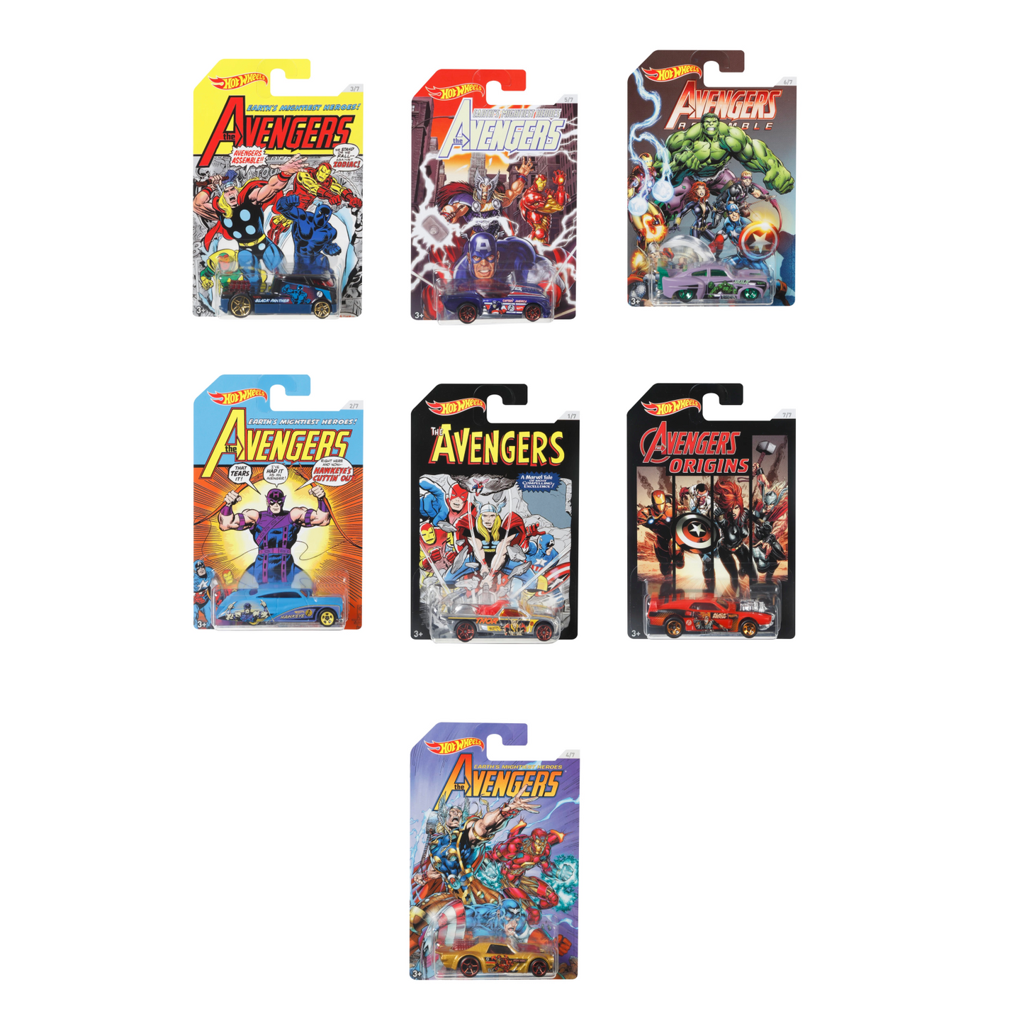Hot Wheels 2018 - The Avengers Silver Series - Complete Set of 7