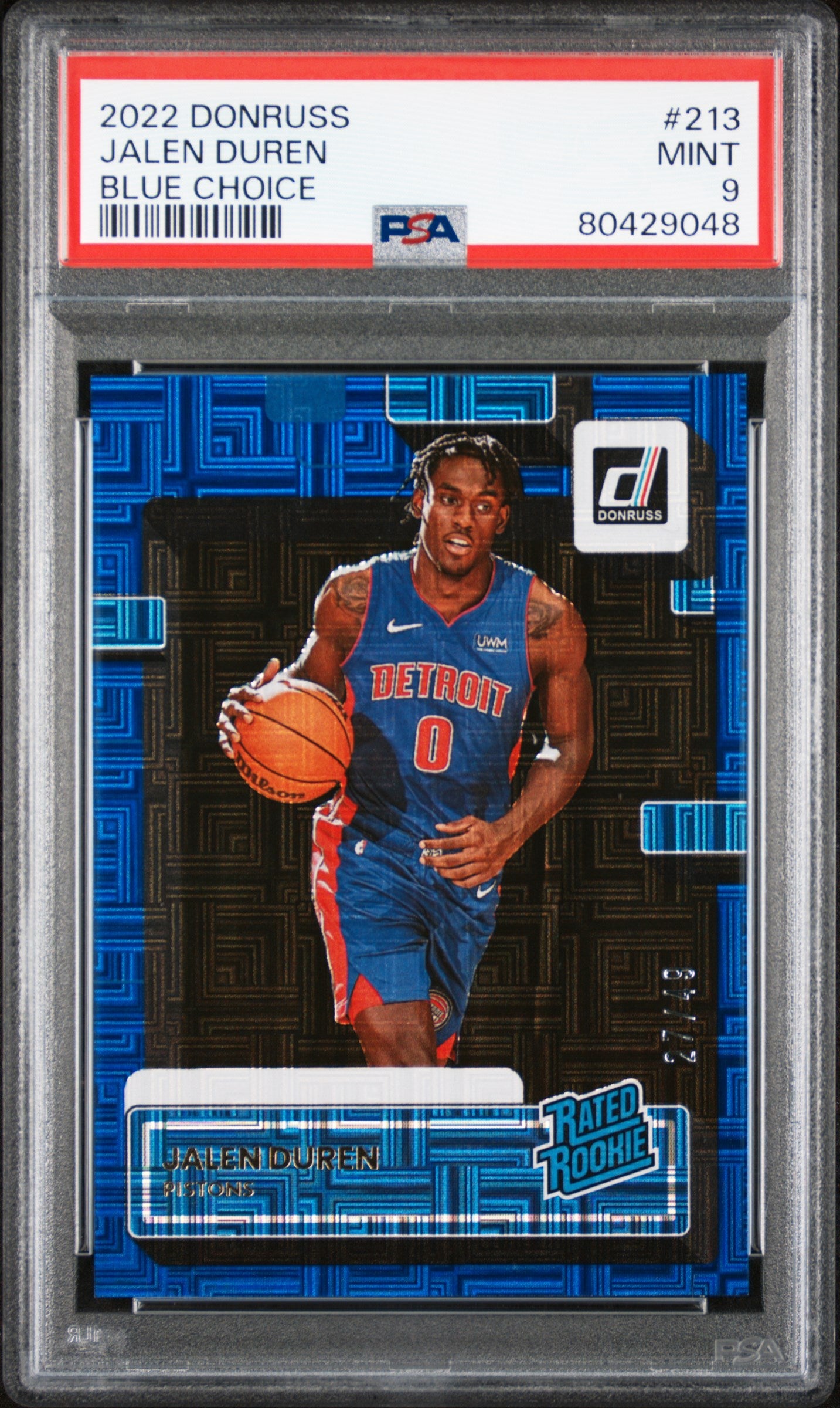 Jalen Duren PSA 9 Front - Cert #80429048
