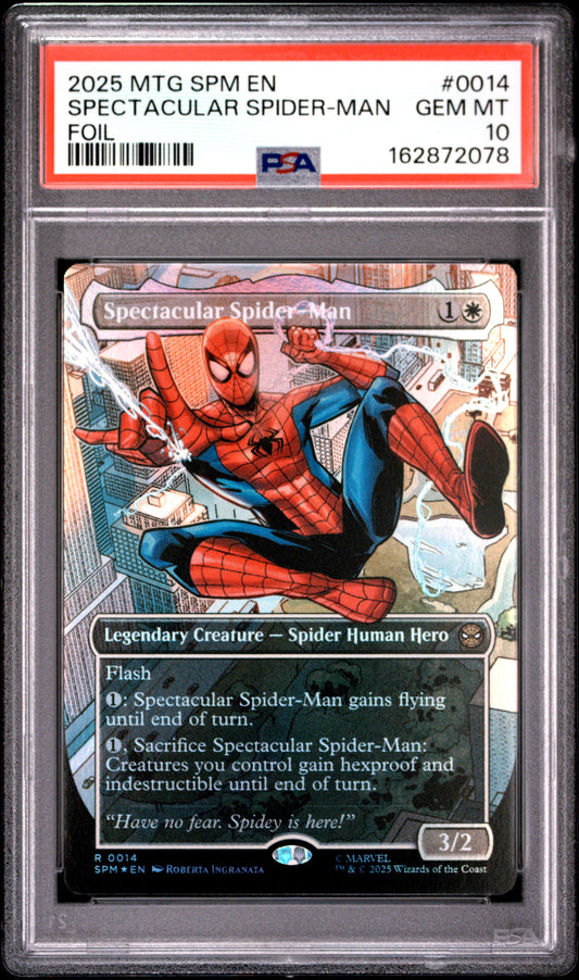Magic The Gathering Marvel's Spider-Man Spectacular Spider-Man FOIL #0014 PSA 10