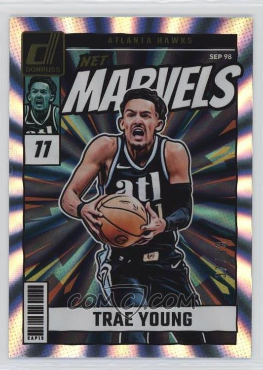 2024-25 Panini Donruss - Net Marvels - Holo Laser - Trae Young #19 - Limited to /99 - Ungraded Raw Card