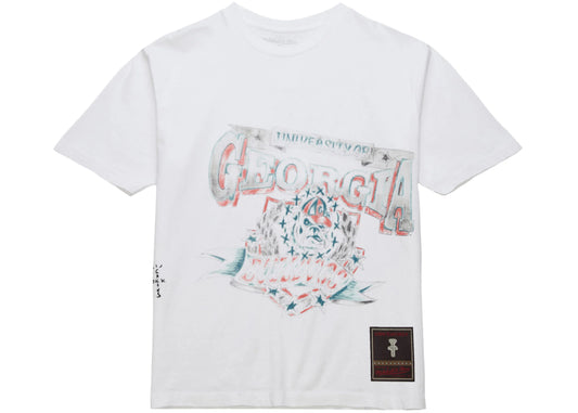 Travis Scott x Mitchell & Ness University of Georgia Hand-Drawn T-Shirt