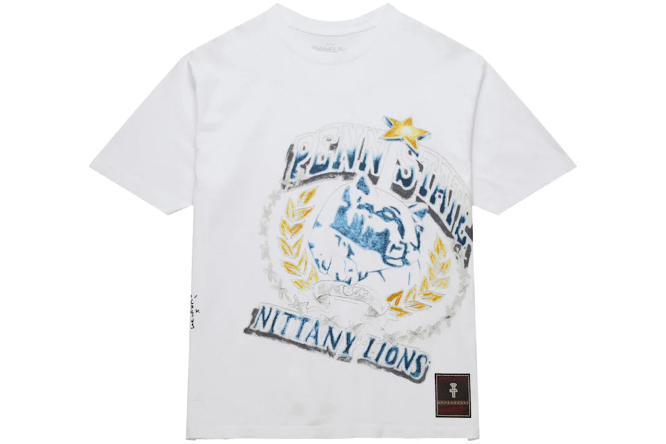 Travis Scott x Mitchell & Ness Penn State Hand-Drawn T-Shirt