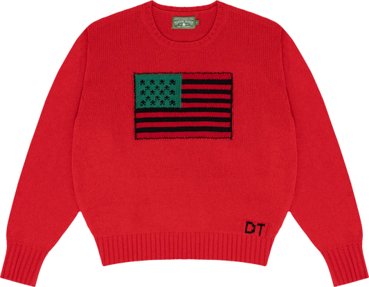 Denim Tears - Tyson Beckford - 1619 Pan African Flag Sweater Red