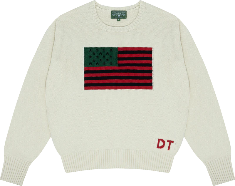 Denim Tears - Tyson Beckford - 1619 Pan African Flag Sweater Natural