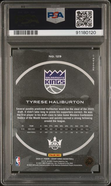 2020 Court Kings - Tyrese Haliburton - Level 2 II Rookie Card - #129 - PSA Graded Card