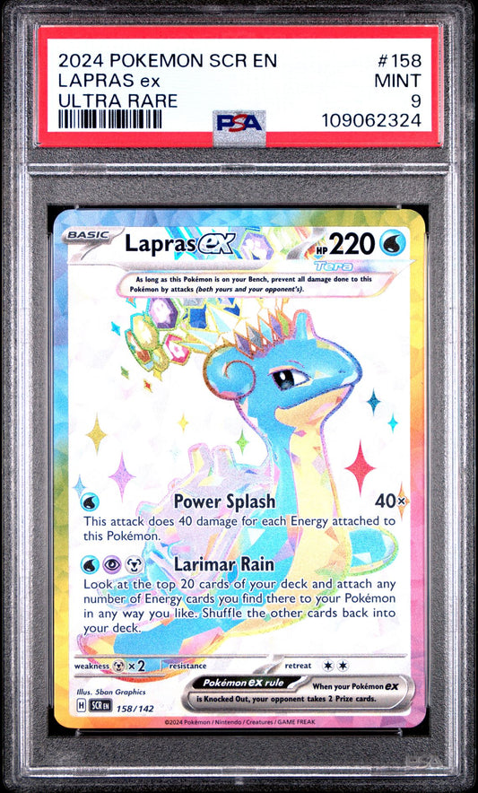 2024 Pokemon SCR En — Stellar Crown — 158 Lapras Ex Ultra Rare — PSA Graded Card