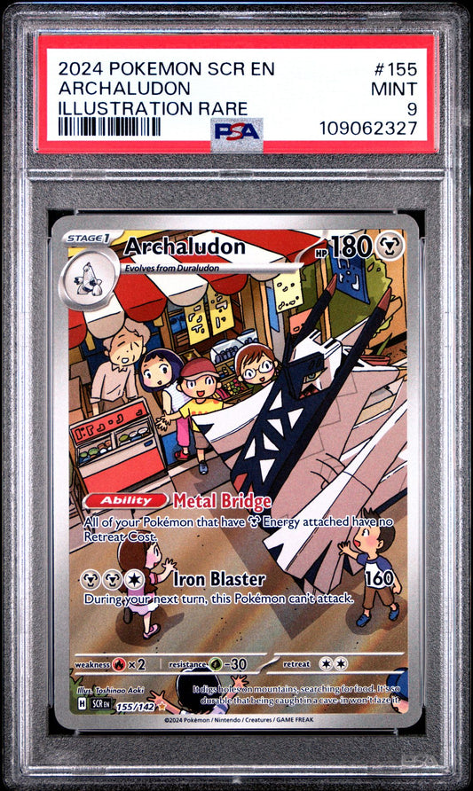 2024 Pokemon SCR En — Stellar Crown — 155 Archaludon Illustration Rare — PSA Graded Card
