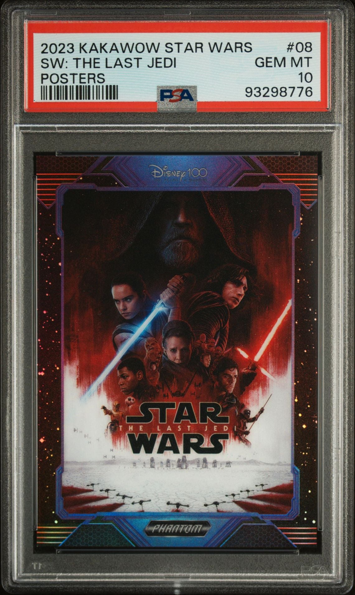 2023 Kakawow Phantom Disney 100 Star Wars Posters 08 Star Wars: The Last Jedi - PSA 10 - Numbered to /125