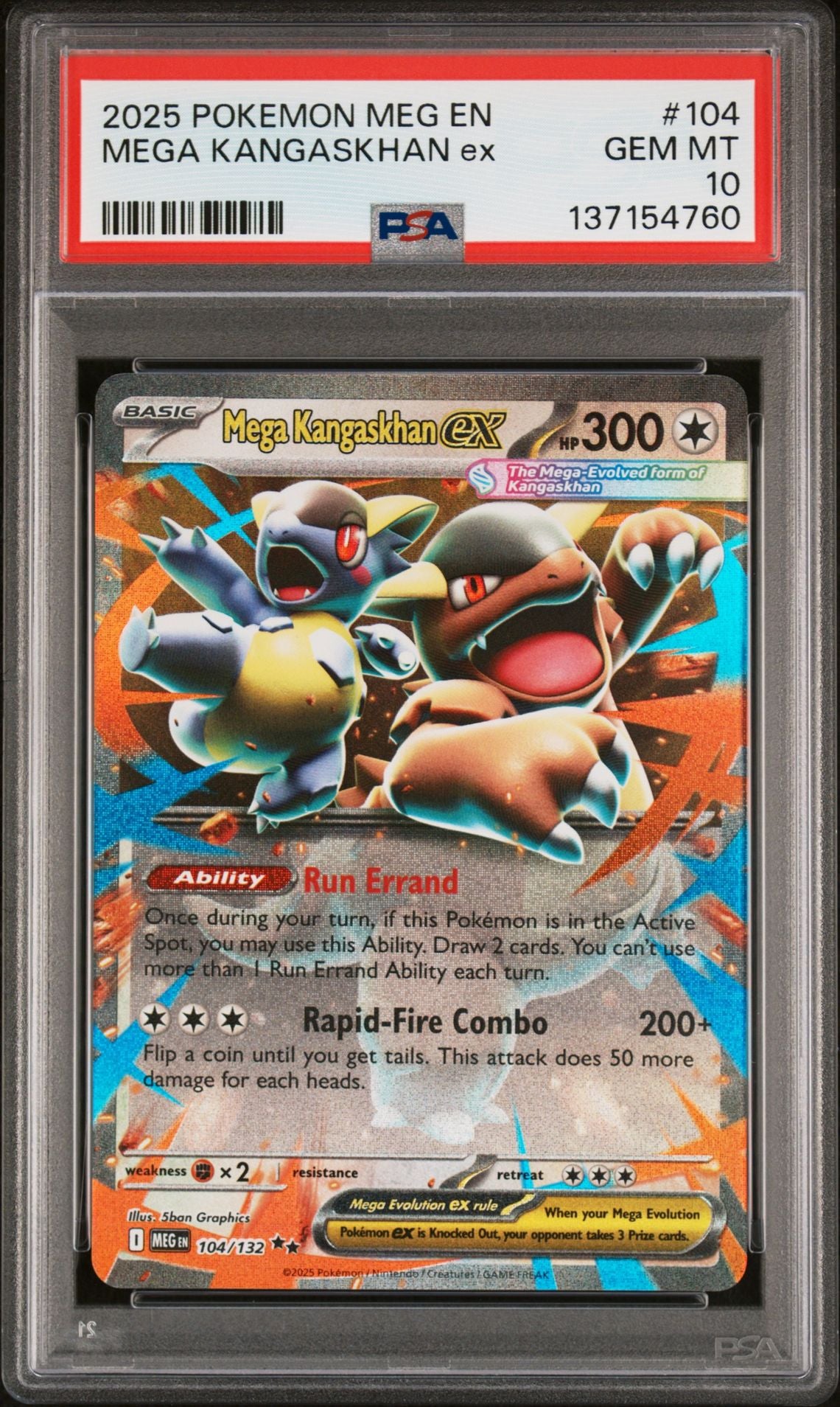 2025 Pokemon Mega Evolution MEG - #104 Mega Kangaskhan Ex - PSA Graded ...