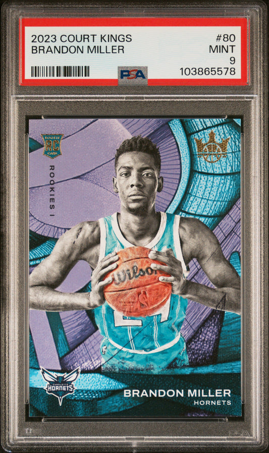 2023 Panini Court Kings -  #80 Brandon Miller Hornets Rookie - PSA Graded Card