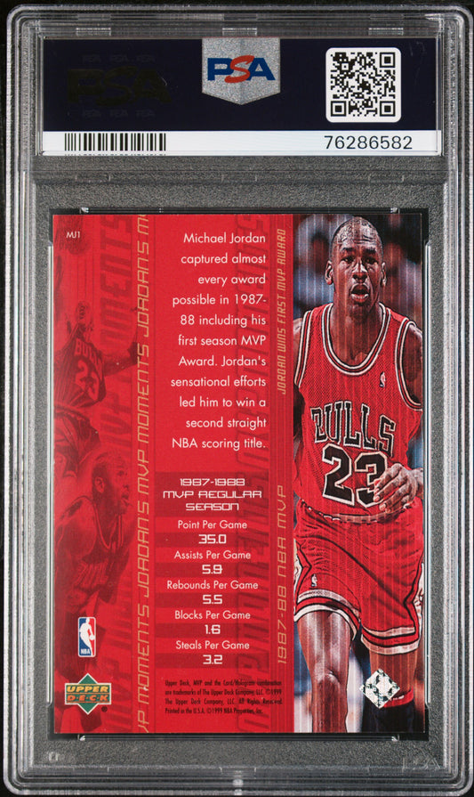 1999 Upper Deck MVP - Michael Jordan - Jordan MVP Moments - #MJ1 - PSA Graded Card