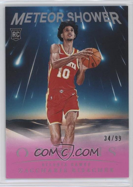 2024-25 Panini Origins - Meteor Shower - Pink - Zaccharie Risacher #2 - Limited to /99 - Rookie Card - Ungraded Raw Card