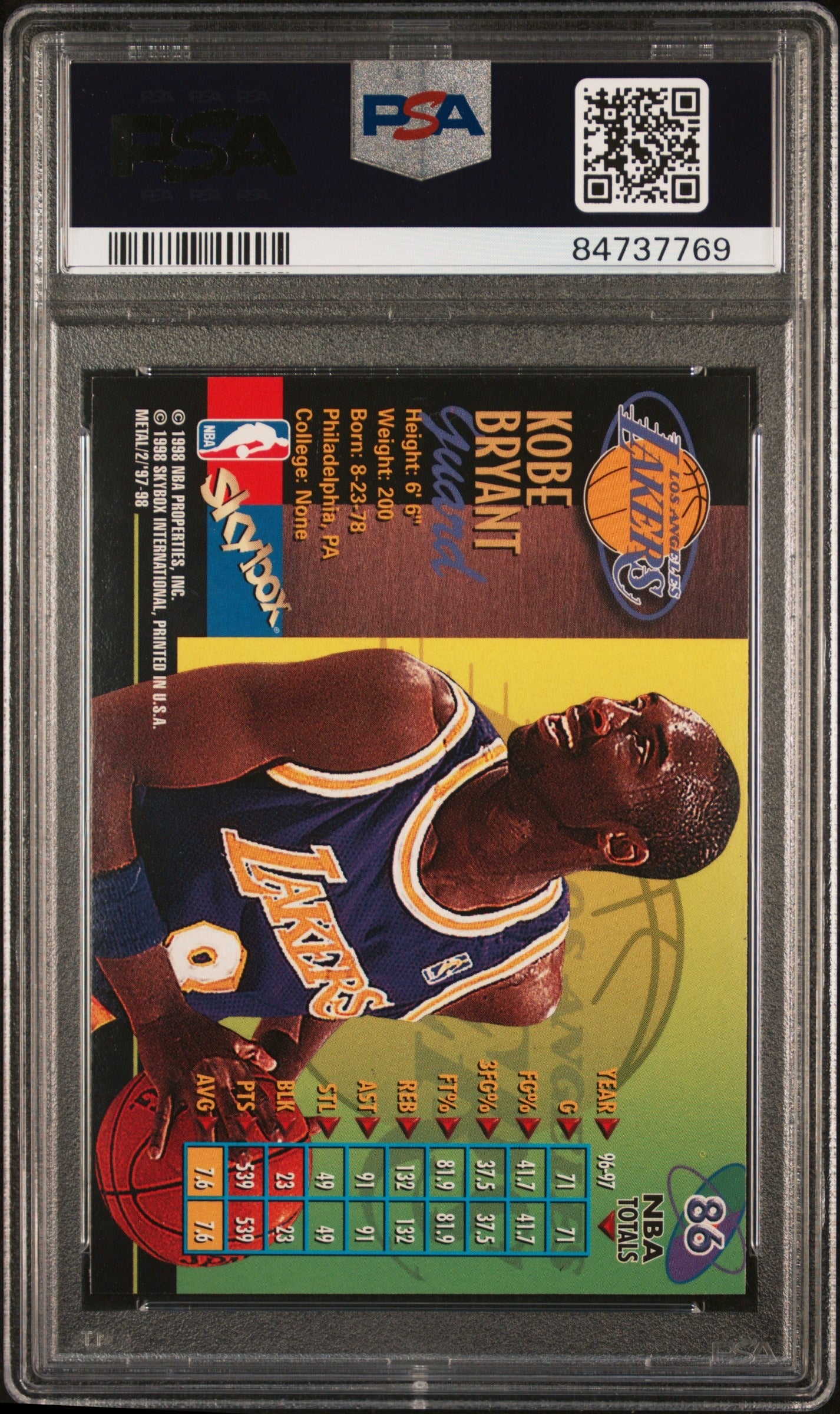 1997 Metal Universe Championship Kobe Bryant - PSA Graded Card - Mamba Day