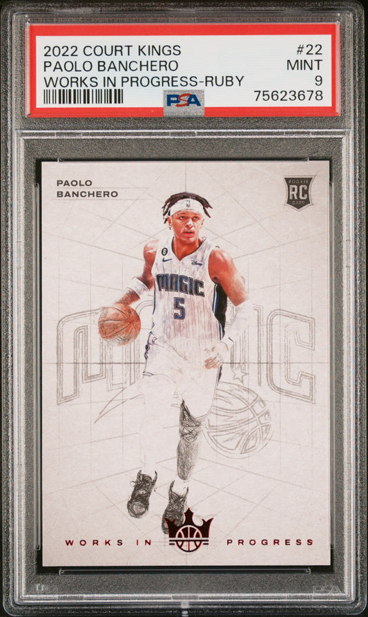 2022-23 Court Kings - Paolo Banchero Works In Progress Ruby - Limited to /149 Magic Rookie - PSA Graded Card