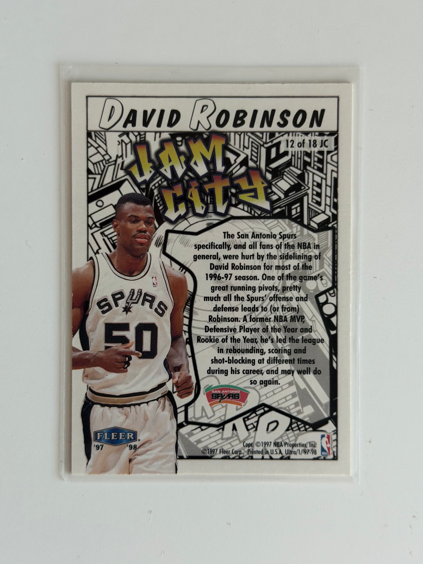 1997 Fleer Ultra — Jam City - David Robinson - #12 - Raw Ungraded Card
