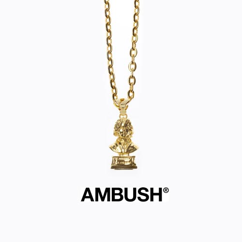 AMBUSH - Vintage Gold Beethoven Bust Pendant Chain Necklace