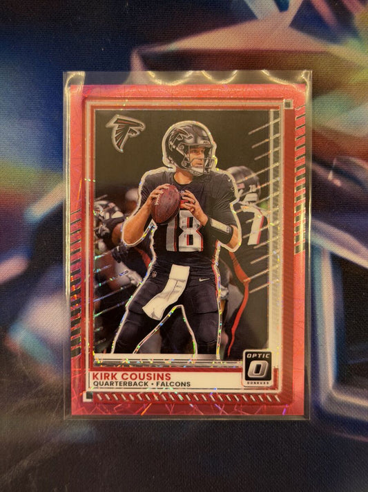 Kirk Cousins Pink Velocity Prizm Front - 2025 Donruss Optic