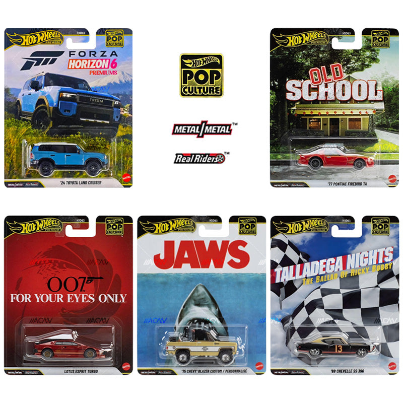 Hot Wheels -  Pop Culture 2026 Mix 6 Complete Set of 5 - Old School, Jaws, Talladega Nights + More (PRE-ORDER NOV 2026)