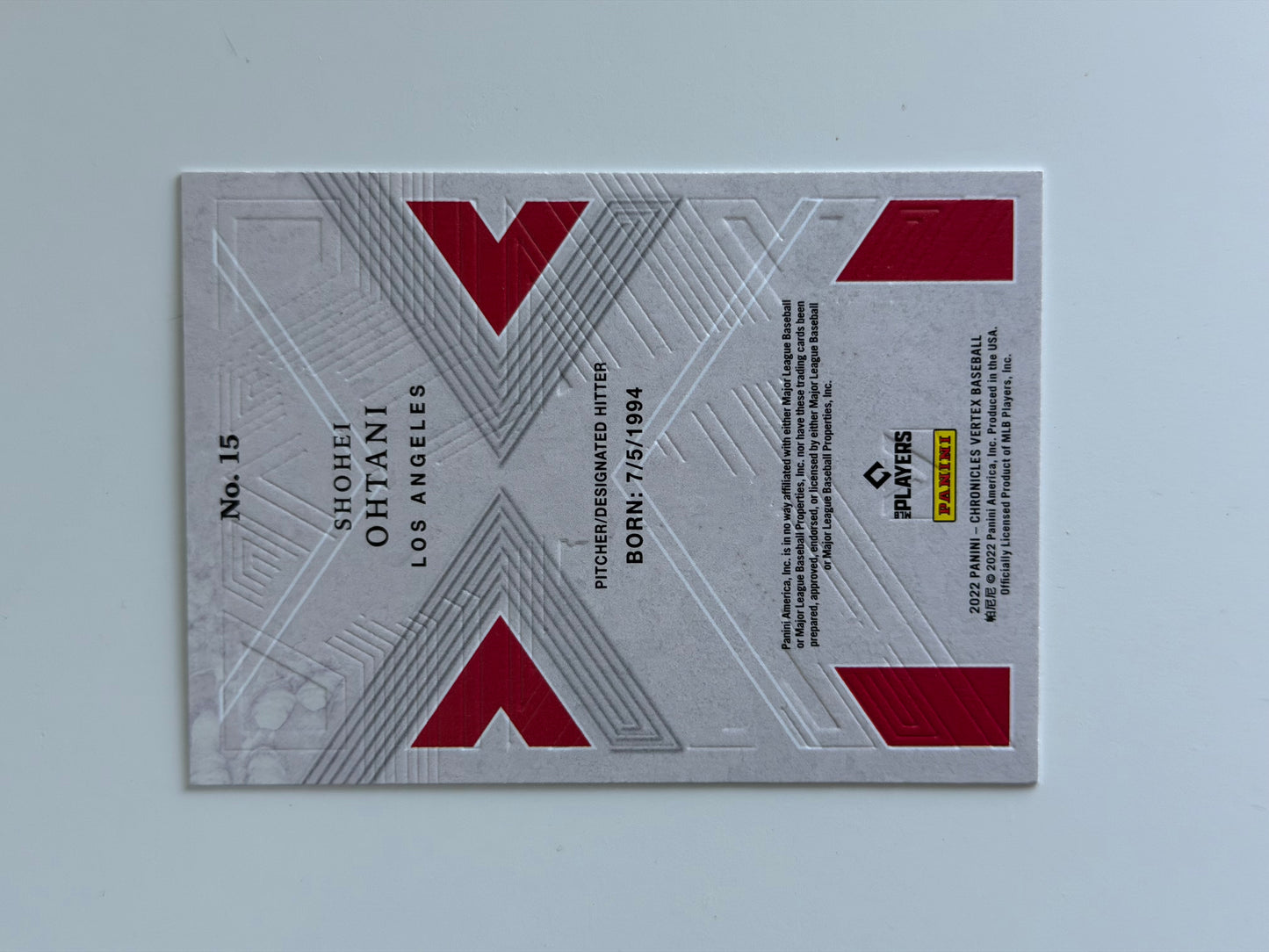 2022 Panini Chronicles Baseball — Vertex - Shohei Ohtani - #15 - Raw Ungraded Card