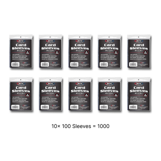 BCW Standard Card Sleeves - 1000 Penny Sleeves 2" 5/8 x 3" 5/8 |- 10 Packs of 100 Each