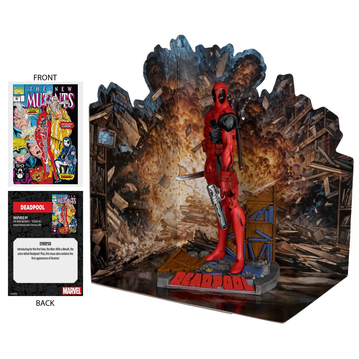 McFarlene Deadpool (New Mutants #98) Scene Case 1:10 Scale Posed Figure